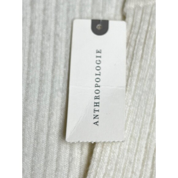 Anthropologie Ett twa Amrita Cream Merino Wool Ribbed Vneck Tunic Sweater size m - Picture 7 of 8